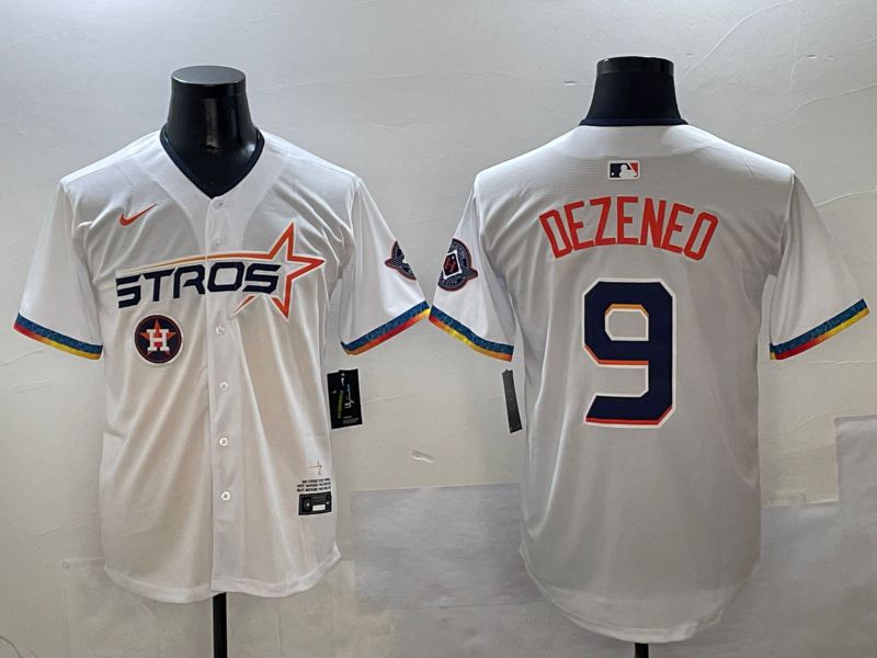 Men Houston Astros #9 Dezeneo White Fourth generation Joint Name Nike 2025 MLB Jersey style 10->houston astros->MLB Jersey